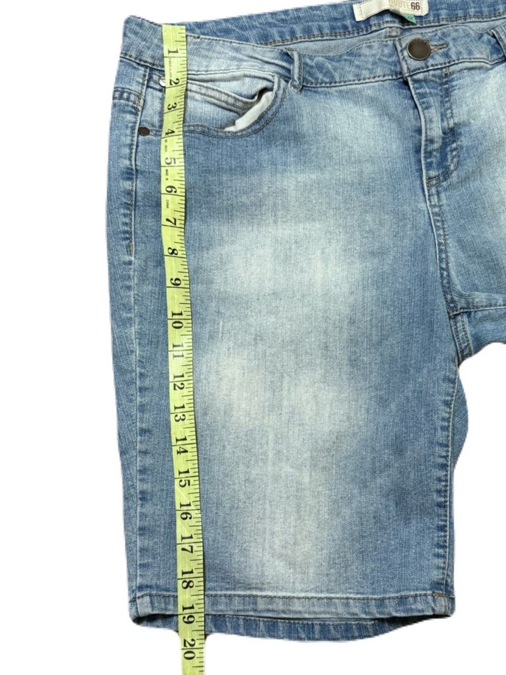 Route 66 Classic Fit Light Wash Denim Blue Jean Shorts Cotton Polyester Women 14 - Picture 15 of 17